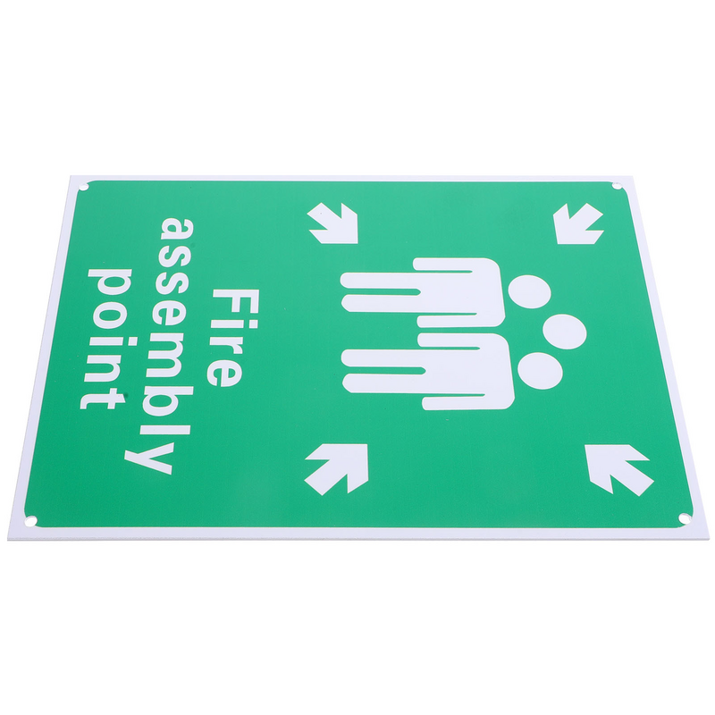 Fire Rally Point Sign Safety Warning Metal Emergency Assembly Office Emblems Aluminum Plate