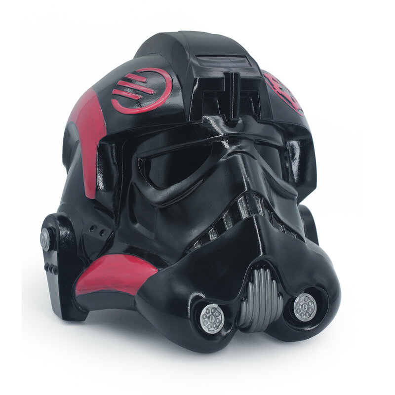 YDD TIE casco de piloto de combate, máscara de PVC roja y negra, disfraz de Halloween y Navidad, accesorios divertidos