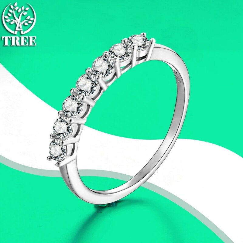 ALITREE 3mm D Color Moissanite Ring for Women Top Quality 925 Sterling Sliver White Gold Diamond Cocktail Rings Wedding Jewelry