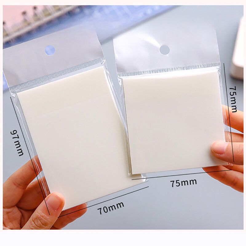50Sheets PET Transparent Memo Sticky Notes Colorful Non-obscuring Mark Waterproof Stickers Stationery