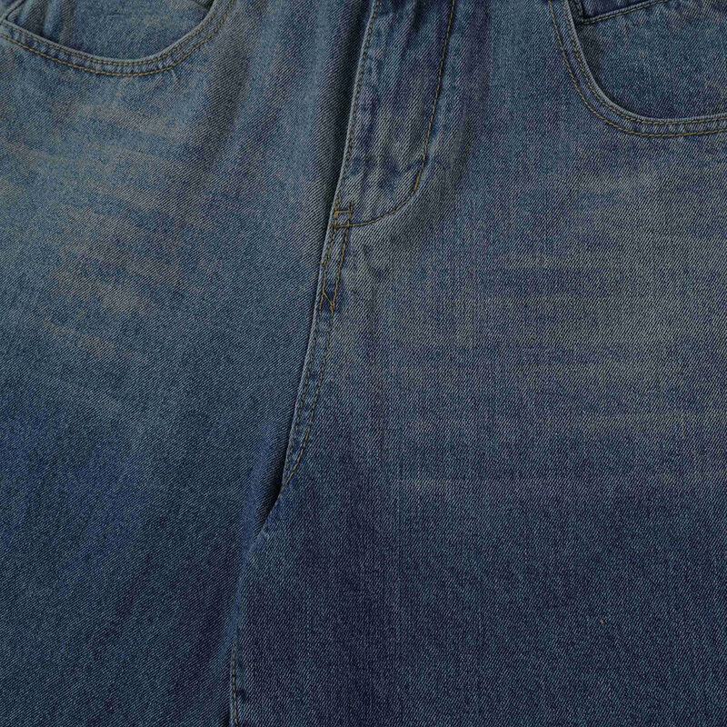 Мужские рваные джинсовые шорты, широкие свободные синие джинсовые шорты, мужские летние винтажные повседневные мешковатые шорты