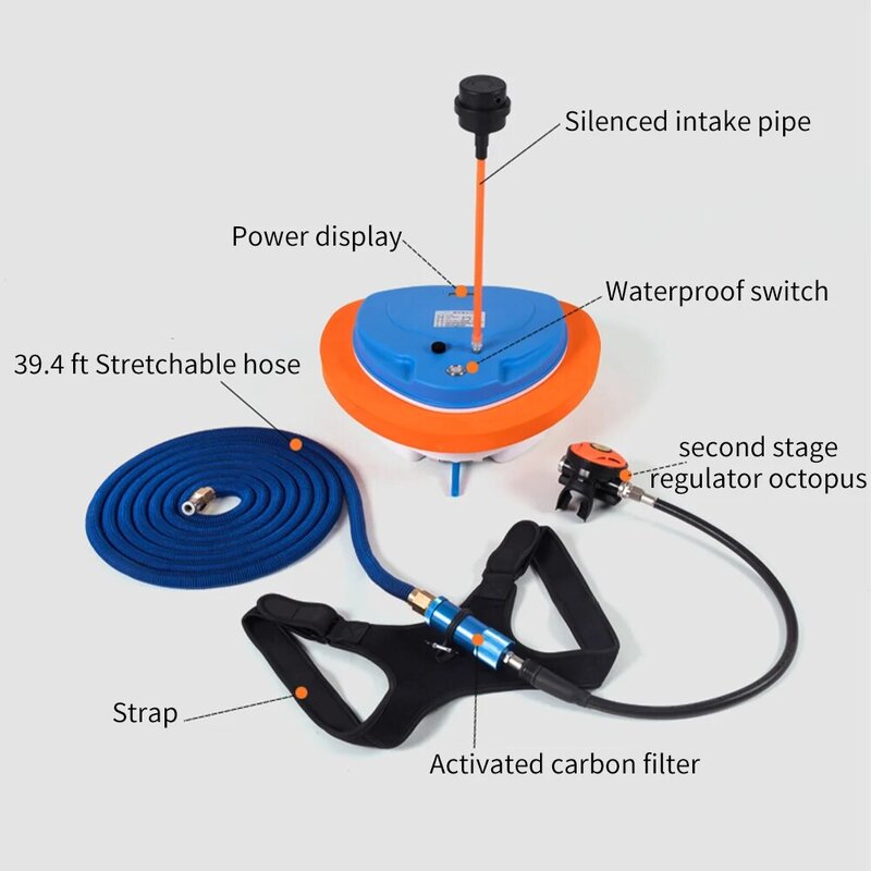 AQUAROBO-ventilador de buceo, compresor de aire impermeable, equipo de aventura de buceo en aguas profundas, accesorios universales, 510/519/619/919