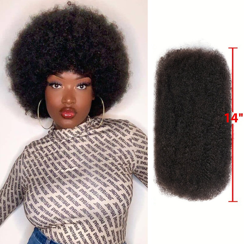 Bundel rambut manusia jumlah besar ikal Afro ramping untuk kepangan 1 bundel 50g/PC warna alami rambut kepang tanpa sambungan rambut Brasil Remy