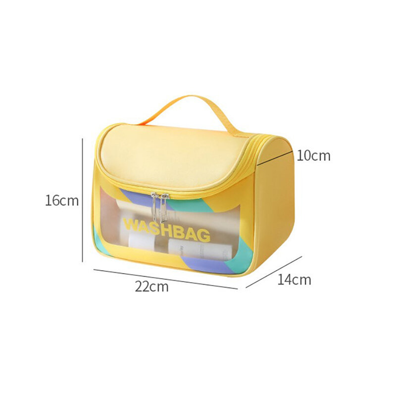 Portable Cosmetic Bag Female Travel Storage Toiletry Organize Women Waterproof PVC Wash Kit Transparent Zipper Make Up Case