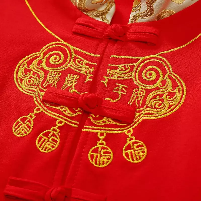 Chinese Katoenen Lange Levensduur Slot Geborduurde Tang Pak Wushu Kleding Jongen Meisje Baby Verjaardagsfeestje Nieuwjaar Cadeaus Winkel Online China