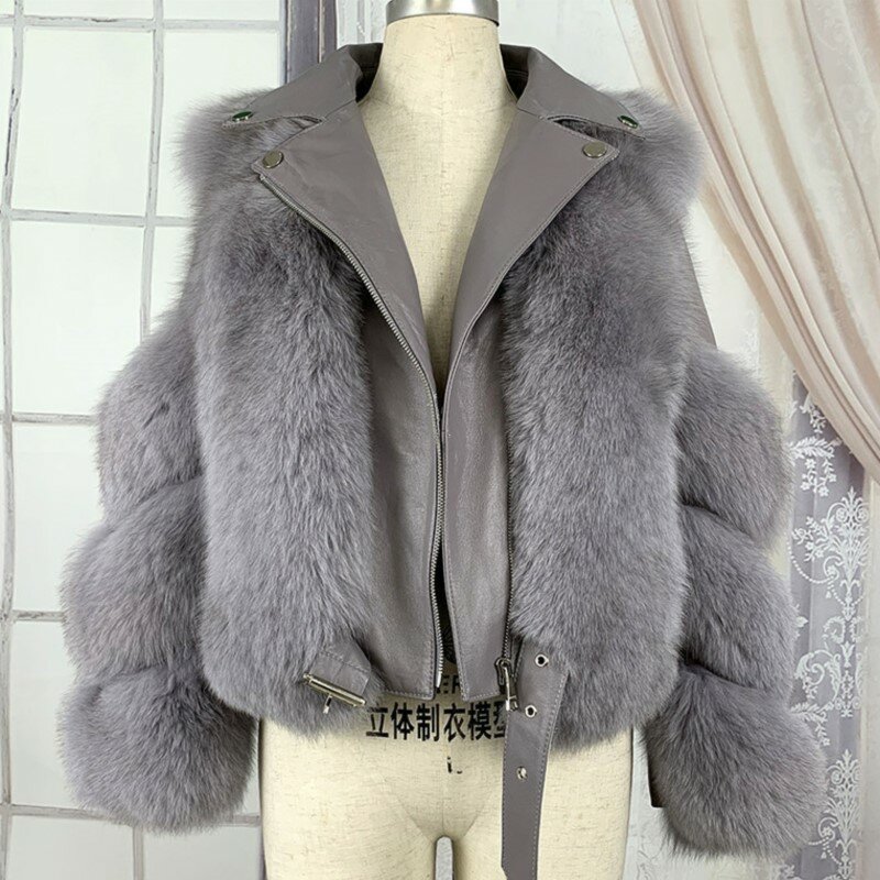 Зимние Шубы и Куртки из искусственной кожи, Женская мотоциклетная куртка высокого качества, элегантная пушистая куртка, короткое пальто, роскошная верхняя одежда