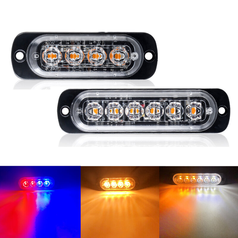 Barato LED Strobe luz de advertência, grade piscando Lightbar, caminhão, carro farol lâmpada, âmbar semáforo, 12V, 24V, 1pc