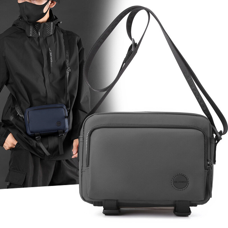 Moda masculina pequeno estilingue bolsa de ombro militar tendências casual à prova dnylon água náilon telefone cintura pacote masculino mensageiro sacos crossbody