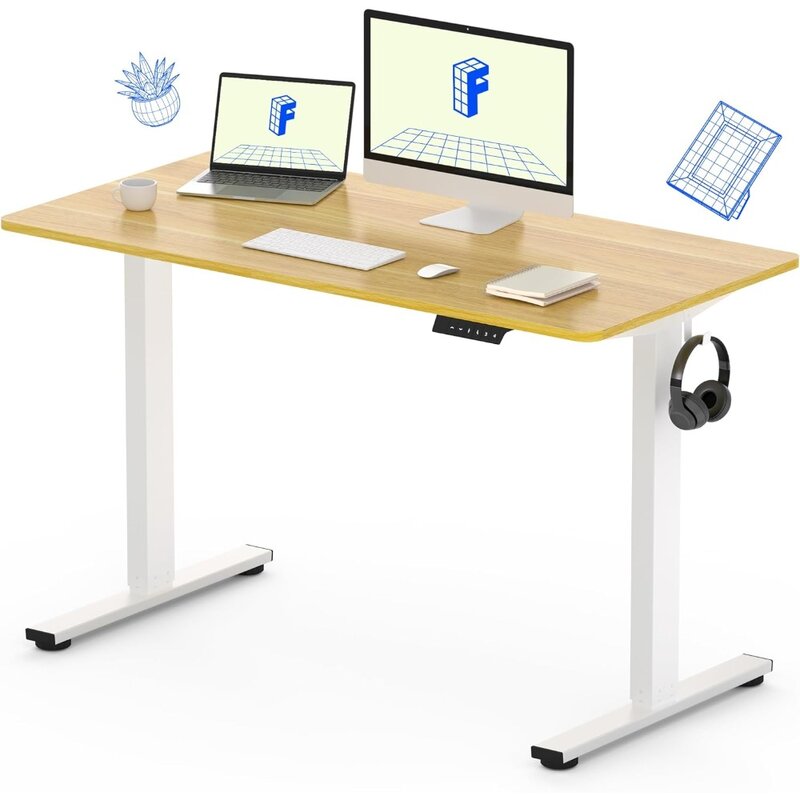 FLEXISPOT Standing Desk 48 x 24 Inches Height Adjustable Desk Whole-Piece Desktop Electric Stand up Desk Home Office