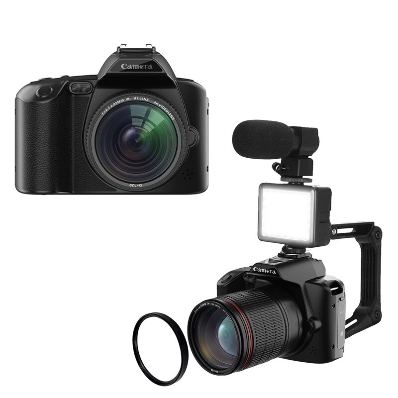 كاميرا تصوير رقمي ومسجل فيديو ، كاميرا ويب عتيقة ، كاميرا فيديو تكبير المدونات ، واي فاي 4K ، 64 ميجابكسل
