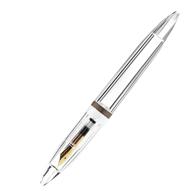 Stylo plume avec compte-gouttes, stylos transparents, haute capacité, bureau, fournitures scolaires pour étudiants, cadeaux d'écriture, Stat, 0.5mm, 2 pièces