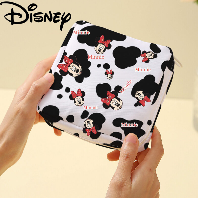 Sac de rangement de serviette hygiénique de dessin animé pour femme, mini porte-monnaie, sac à cosmétiques, motif ours Disney, Stitch Harvey Mouse