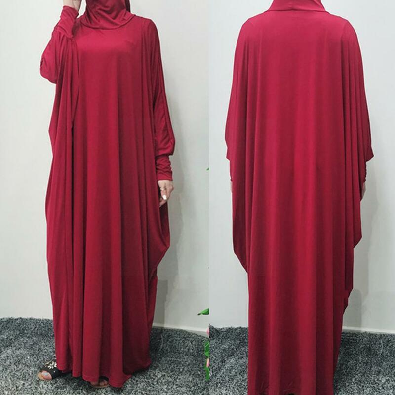 ラマダン-ワンピースのドレス,イスラム教徒の祈りのドレス,完全にフード付きのヒジャーブ,女性のためのジルバブ