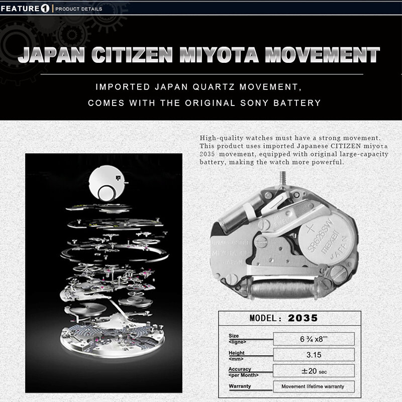 Movimiento importado de Japón para mujer, reloj de pulsera de cuarzo, diseño Original, moda Simple, resistente al agua, 3ATM