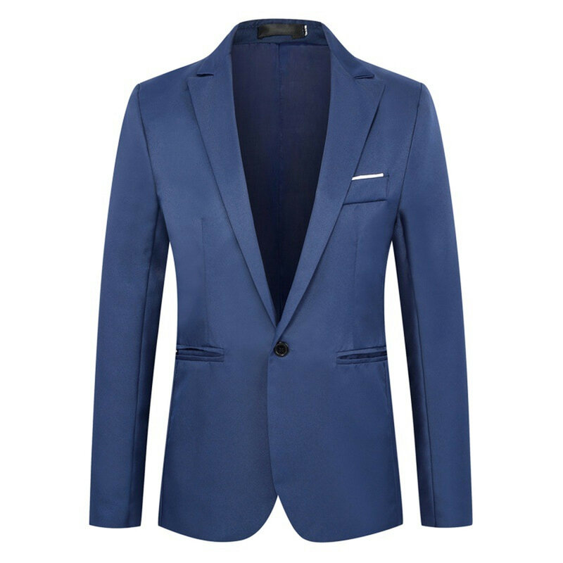 Men's Suit Slim Fit One Button Solid Color Business Suits Wedding Party Suits For Men Fashion Casual Long Sleeve Men's Costumes