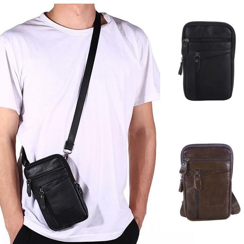 Bolsa de ombro de couro multifunções para homens, bolsa mensageiro, bolsa tiracolo casual, bolsa masculina de alta qualidade para telefone