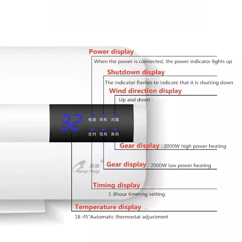 Energiebesparende Aan De Muur Gemonteerde Draagbare Airconditioner Verwarmingsventilator Thuis Slaapzaal Timing Gratis Installatie Afstandsbediening Ac