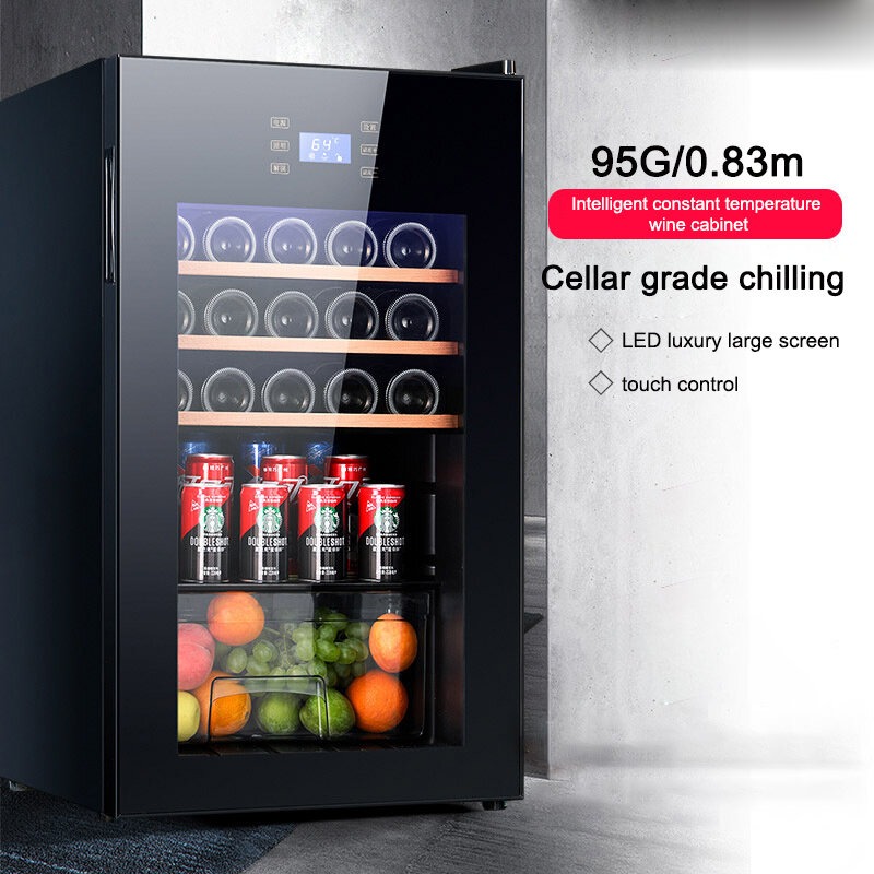 BJ-95G Autoportante Wine Collection Cabinet, Household Compressor de refrigeração, temperatura constante, refrigeração, refrigerador, 95L