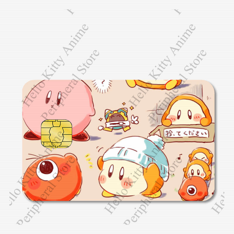 Naklejki kart debetowych Anime Kawaii Cartoon Cute Kirbys wodoodporna taśma do pokera Film naklejany na małe prezenty
