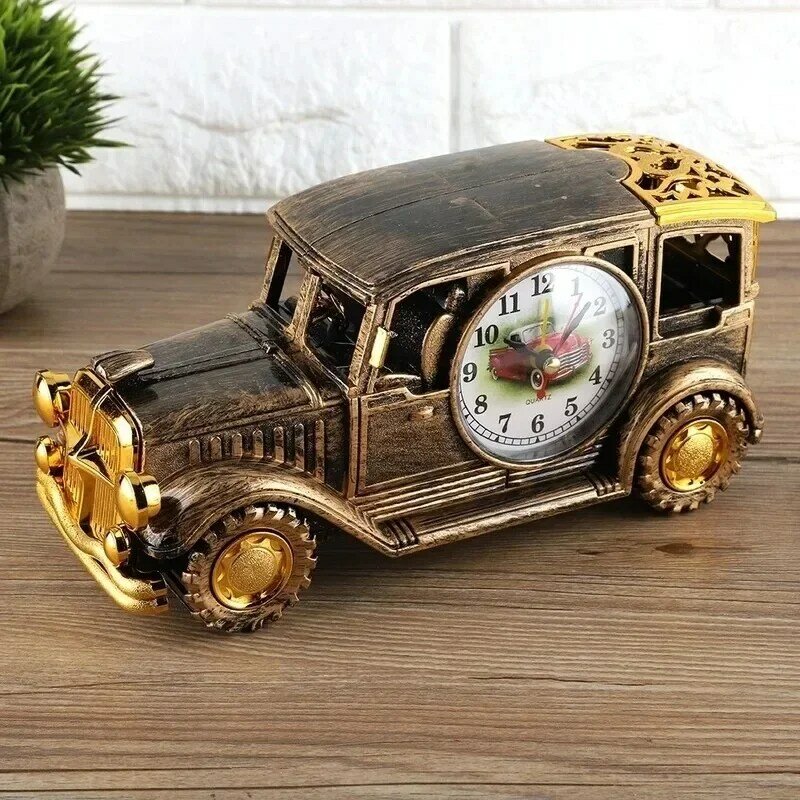 Creative Pen Holder Alarm Clock Classical Vintage Car Gift for Students School Supplies Desk Organizer Accessories Stationery