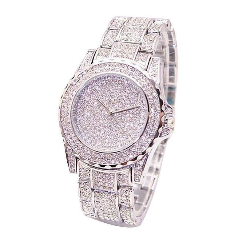Reloj de cuarzo redondo para mujer, pulsera deportiva de lujo con diamantes de imitación brillantes, regalo para estudiantes, gran oferta, novedad de 2019