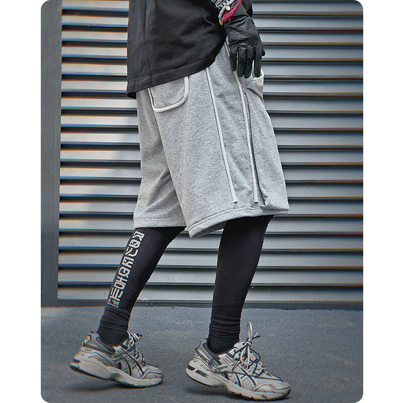 Pantaloni estivi Unisex a cinque pezzi aderenti pantaloncini sportivi Casual tasche tridimensionali alla moda tasca grande abbigliamento da uomo Harajuku