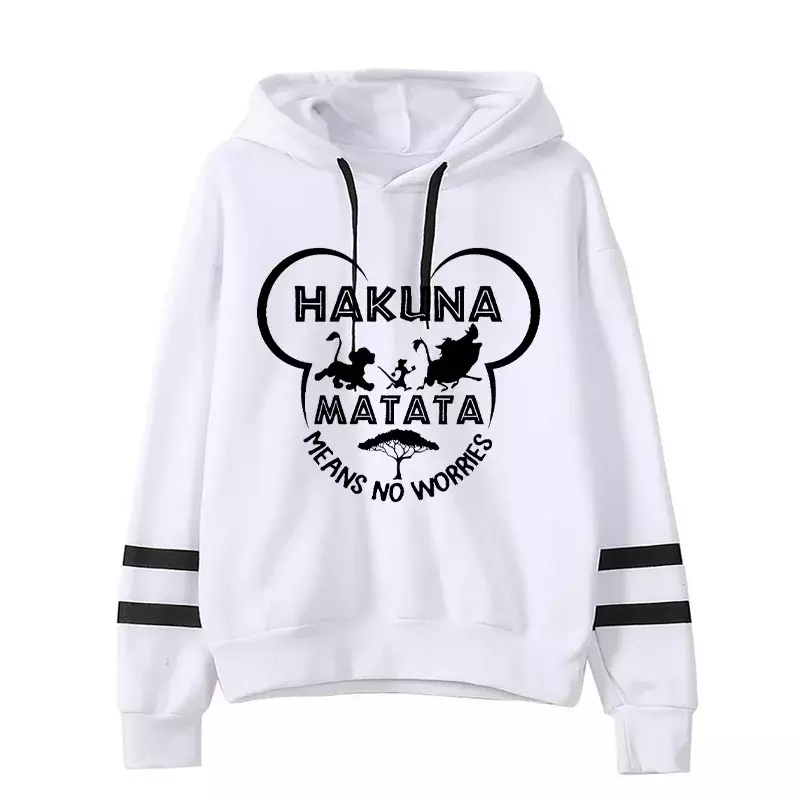 Hoodies hoodies hoodies สำหรับผู้หญิง90s ลายขำขัน, Hakuna Matata เสื้อฮู้ดดี้ Lion King สเวตเชิ้ตสำหรับผู้หญิง