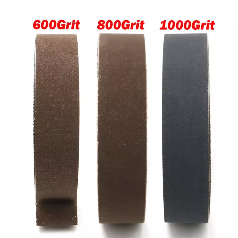 Cinturones de lijadora de 15 piezas, 1 "x 30", 600, 800, 1000, alta Arena, pulido de óxido de aluminio, ancho de 25 Mm/1 "de longitud, 762 Mm/30"