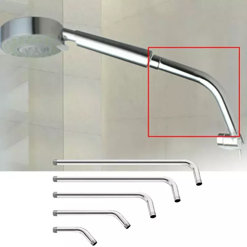 Stainless Steel Shower Head Extension Arm Wall Mounted Tube Rainfall Shower Head Arm for Bathroom Home Accessories