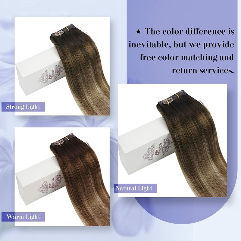 [Hot Sale] Moresoo Clip in Hair Extensions Real Natural Hair Remy Straight Set 5/7 Pcs Brazilian Clip in Human Hair Extensions
