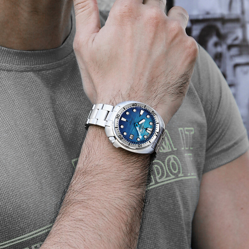 Adpeso jam tangan pria baru NH35, arloji anti air Super bercahaya safir Stainless Steel Bezel 200M NH35 untuk menyelam otomatis