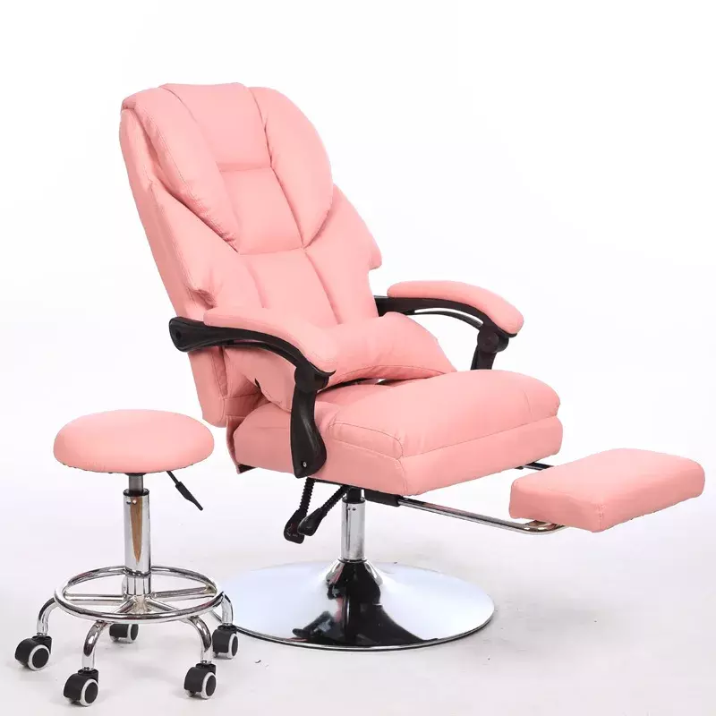เก้าอี้หนังแบบพกพาสำหรับร้านเสริมสวยร้านตัดผมเก้าอี้ป้องกันขาแบบปรับเอนได้หรูหรา