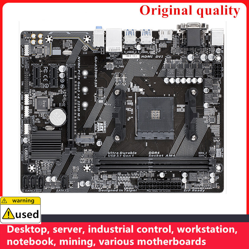 GA-A320M-S2H Motherboards, soquete AM4, DDR4, 32GB, Desktop Mainboard, SATA III, USB 3.0