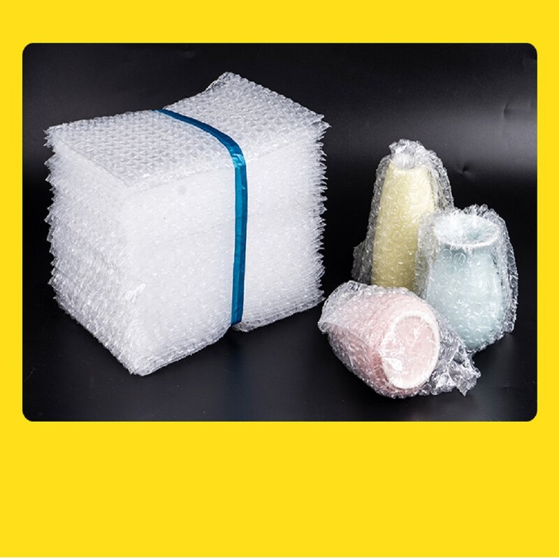 50pcs 13x20cm Plastic Wrap Envelope White Packing Bags Bubble Mailers Clear Shockproof Shipping Packaging Bag Film Wholesale