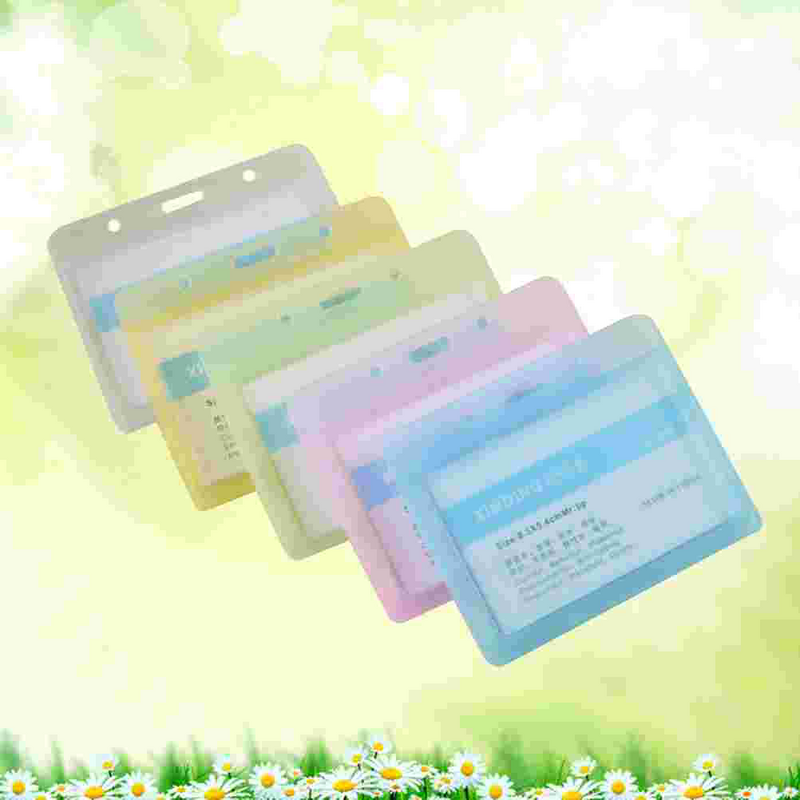 Stobok Id Holder Name Tag Clips Colored Tabs Work Holder Frosted Badge Bracket Label Card Vertical Office Ic