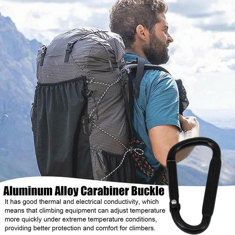 D Ring Carabiner Aluminum Alloy Carabiner Metal Carabiner D Clip Travel Carabiner Backpack Carabiner Camping Outdoor Travel