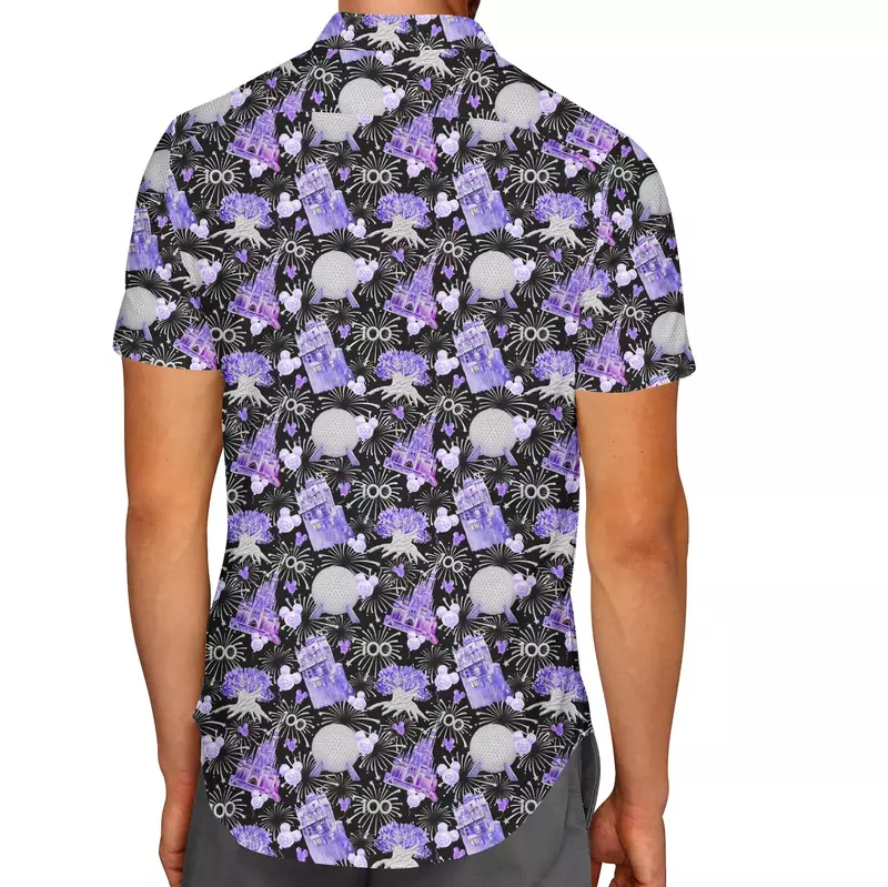 Гавайская рубашка Disney на годовщину 100, вдохновленная Мужской рубашка на пуговицах WDW с коротким рукавом, модная винтажная рубашка Disney, топы