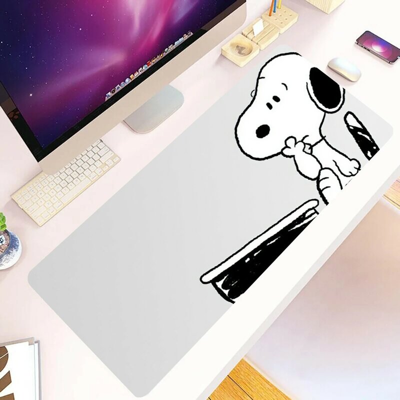 귀여운 만화 스누피 강아지 마우스 패드, 대형 게임 컴퓨터 게이머 PC 키보드 마우스 매트