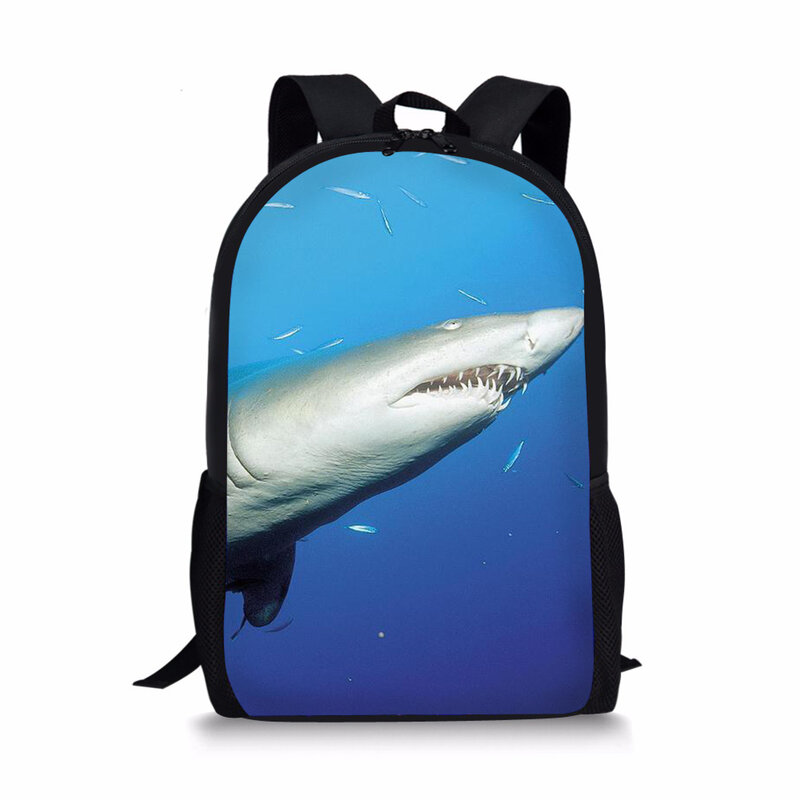 Школьный ранец для мальчиков и девочек, рюкзак с 3D принтом акулы для учеников и учебников, милые детские сумки для девочек