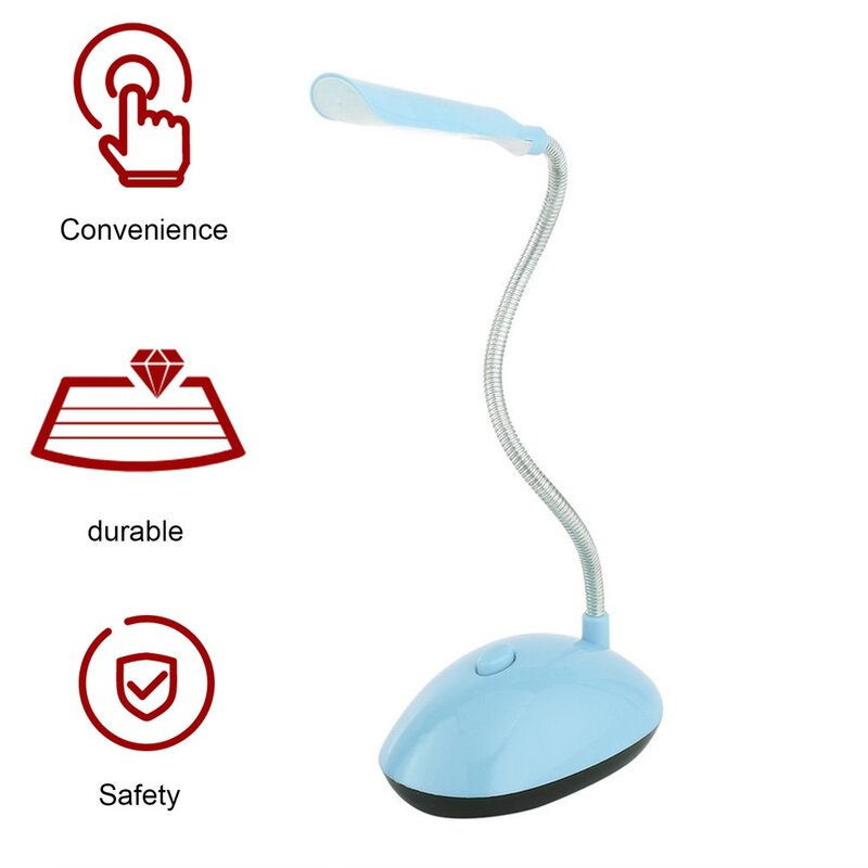 LED Mini Night Light Book Lights AAA Battery Powered Flexible Eye Protection Bedroom Night Lamp Reading Emergency Lighting Decor