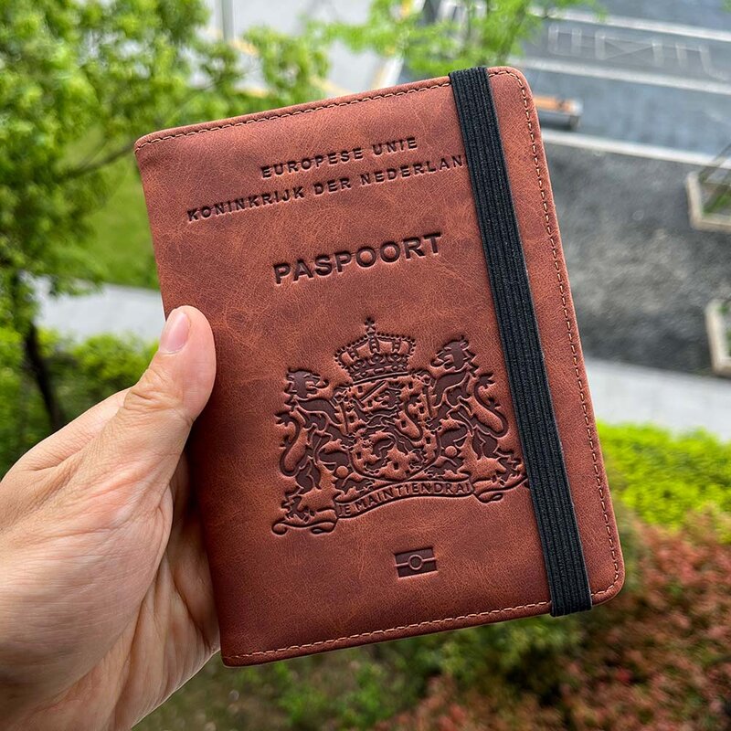 Reise zubehör Niederlande Pass umfasst Nederland ID Bankkarte Pu Leder Pass Fall