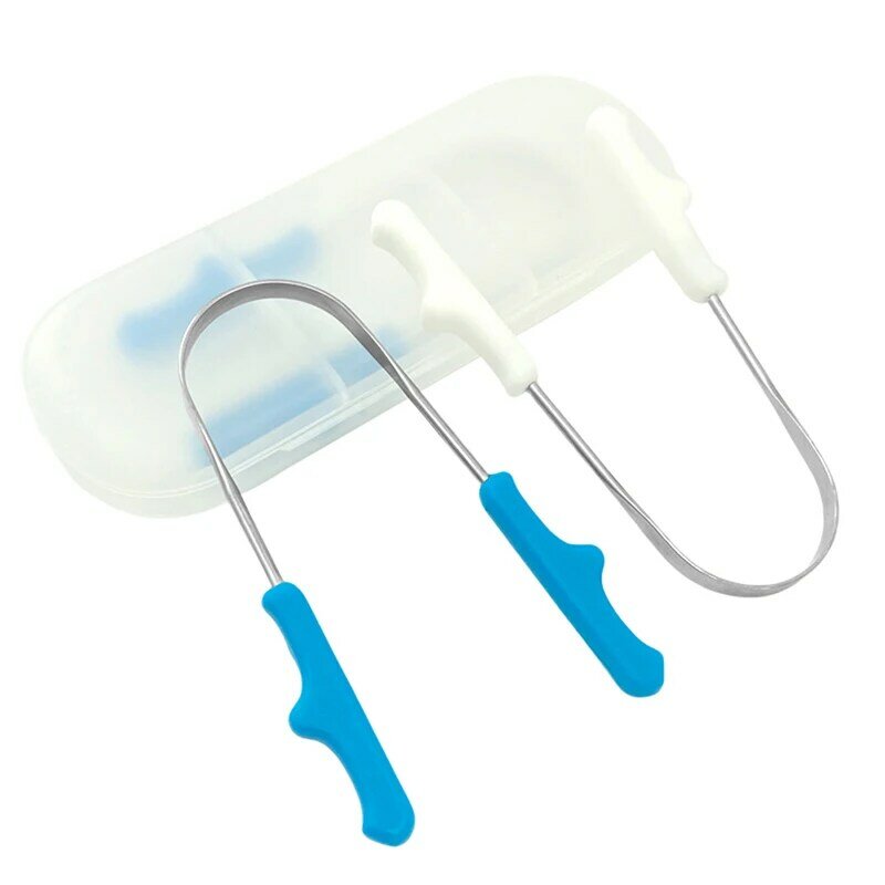 Raspador de lengua de acero inoxidable, cepillo limpiador de lengua Oral, cepillo de dientes de lengua, higiene bucal, 1 unidad