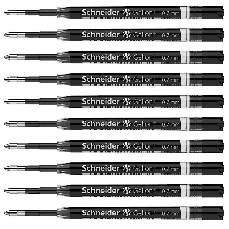10 buah Schneider G-2 Gelion + kartrid tinta Gel isi ulang pena Gel 0.5mm 0.7mm Format ISO G2 perlengkapan kantor standar Eropa
