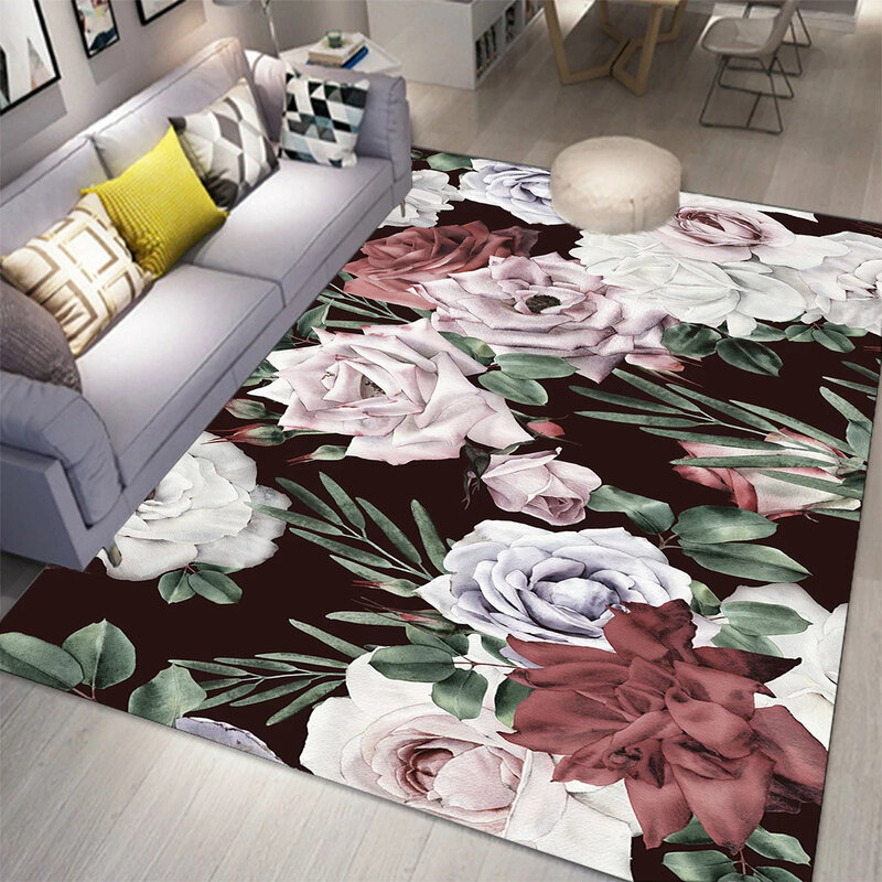 Rose Bereich Teppich romantische Blume Fuß matte für Wohnzimmer Schlafzimmer Dekoration botanischen Blumen teppich ländlichen pastoralen Stil Boden matte
