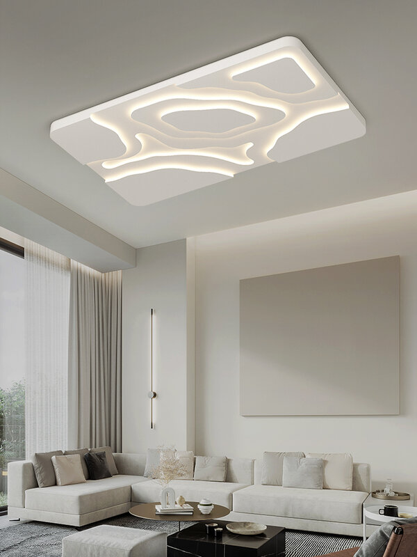 Plafonnier LED carré au design moderne, éclairage d'intérieur, luminaire décoratif de plafond, idéal pour une chambre à coucher, une cuisine ou un salon, 45/58W, 220V