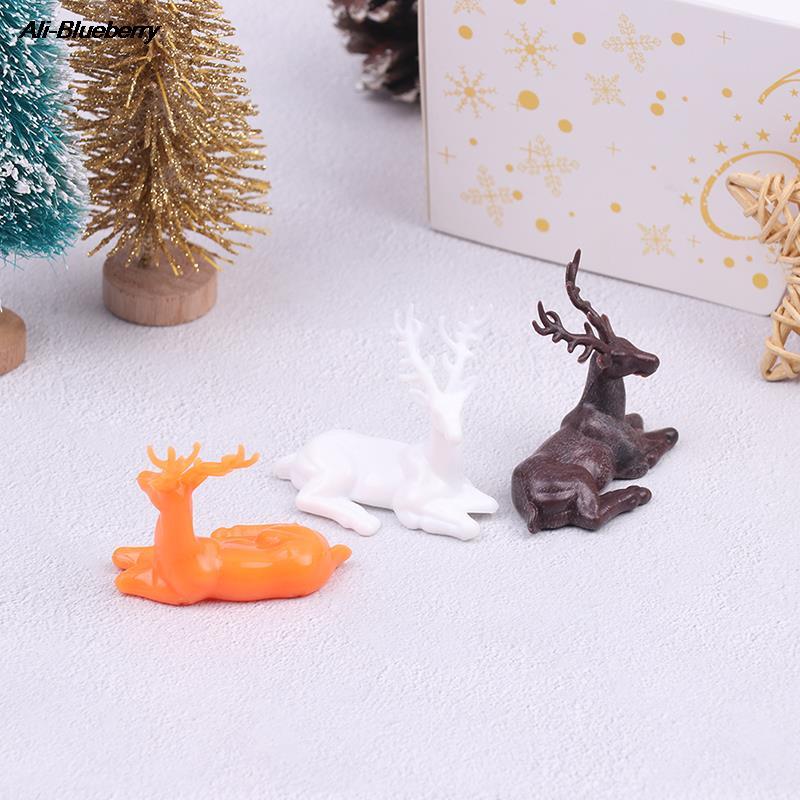 Casa de muñecas en miniatura estatua de ciervo adornos de alce de Navidad accesorios de decoración de casa de muñecas