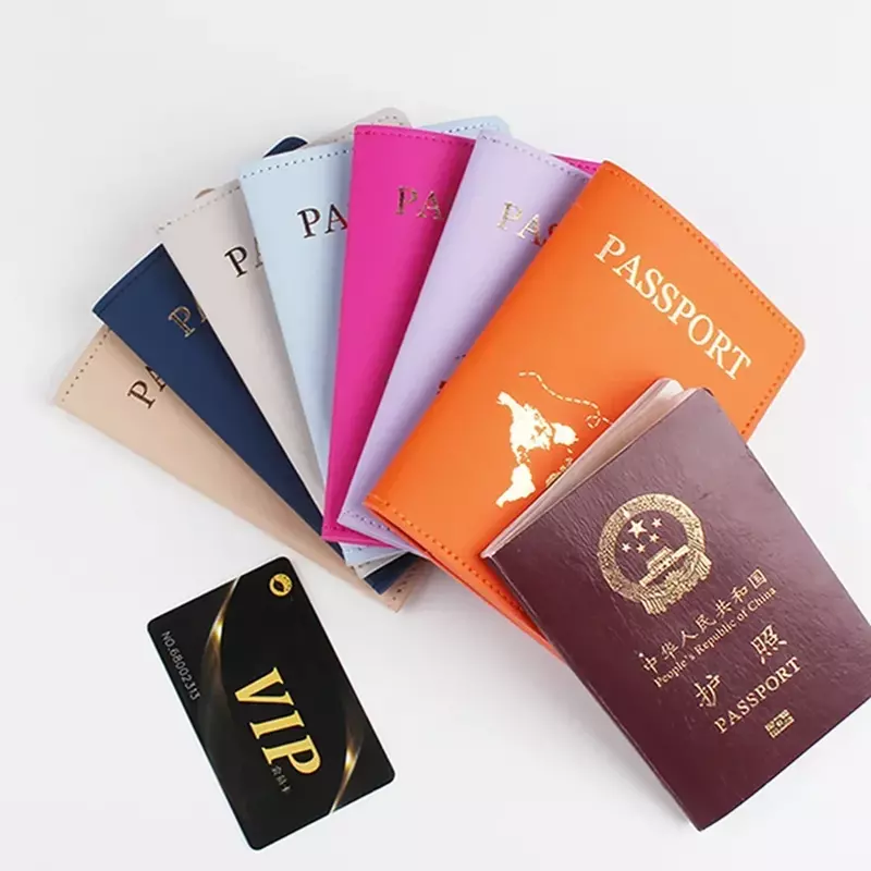 男性と女性のためのカードホルダー付き防水パスポートカバー、クレジットカードウォレット、PUレザー、トラベルケース、新しいファッション