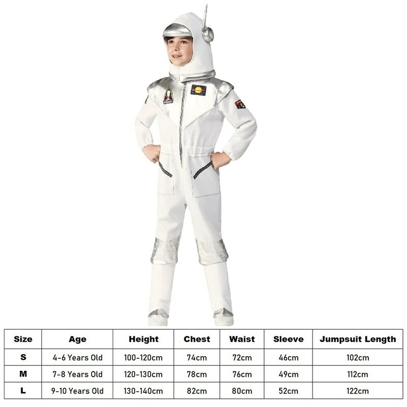 Disfraz de astronauta para niños, Mono Blanco de astronauta, Cosplay de Halloween para niños, piloto, fiesta de carnaval, vestido elegante, novedad de 2021