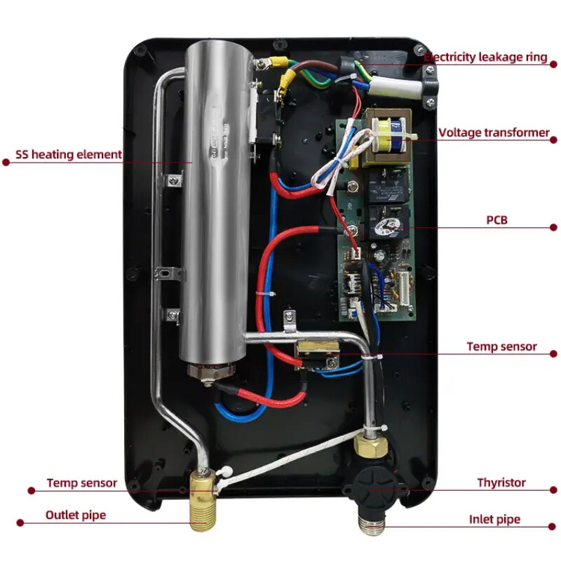 เครื่องทำอ่างอาบน้ำขนาดเล็กเครื่องทำน้ำร้อนในครัวสำหรับใช้ในครัวเรือนใช้ใน pemanas Air listrik