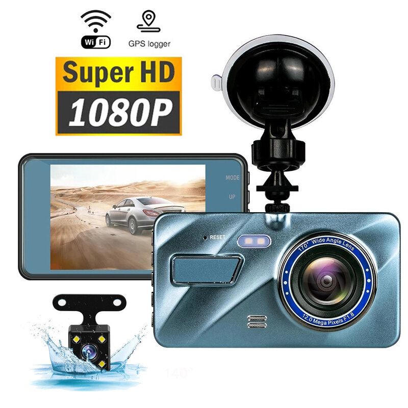 Auto Dvr Wifi Full Hd 1080P Dashcam Achteruitkijkcamera Camera Videorecorder Nachtzicht Auto Dashcam Gps Logger Auto Accessorie